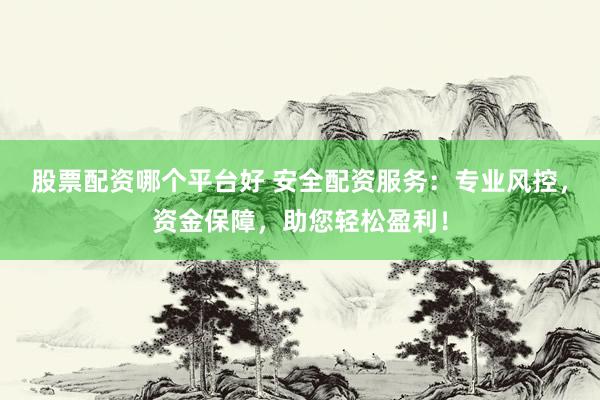股票配资哪个平台好 安全配资服务：专业风控，资金保障，助您轻松盈利！