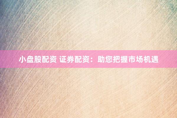 小盘股配资 证券配资：助您把握市场机遇