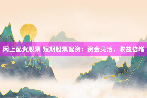 网上配资股票 短期股票配资：资金灵活，收益倍增